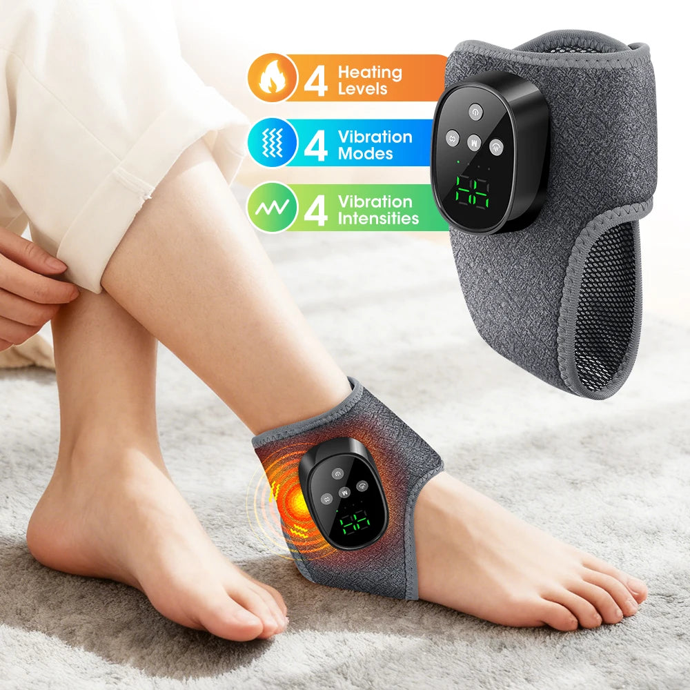 Cordless Heating Ankle Brace Vibration Massager