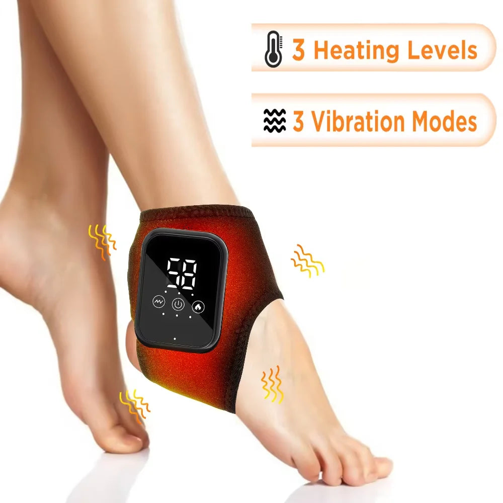 Cordless Heating Ankle Brace Vibration Massager