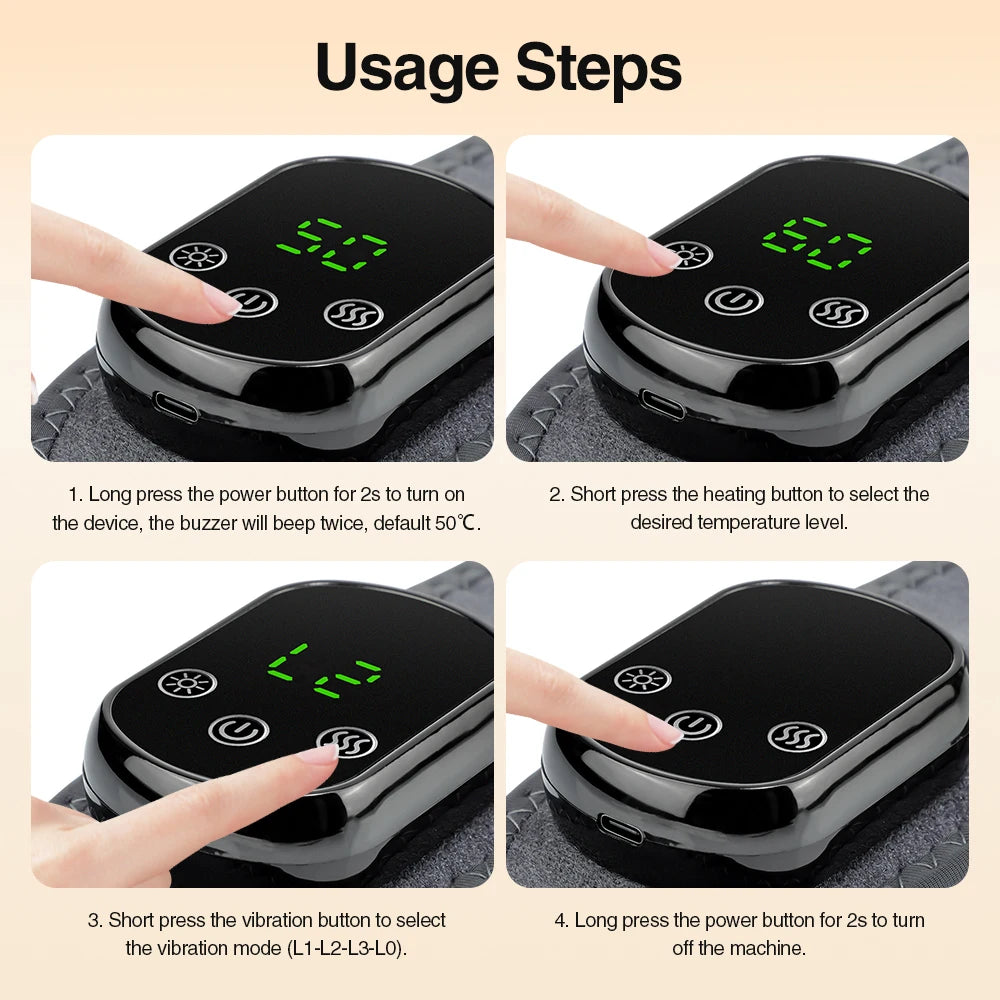 Cordless Heating Ankle Brace Vibration Massager