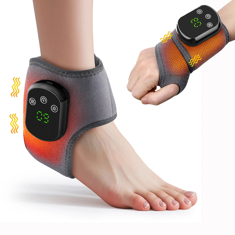 Cordless Heating Ankle Brace Vibration Massager