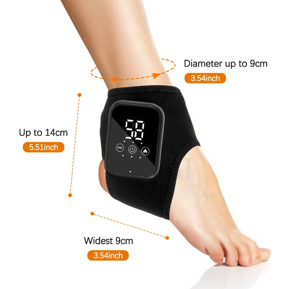 Cordless Heating Ankle Brace Vibration Massager