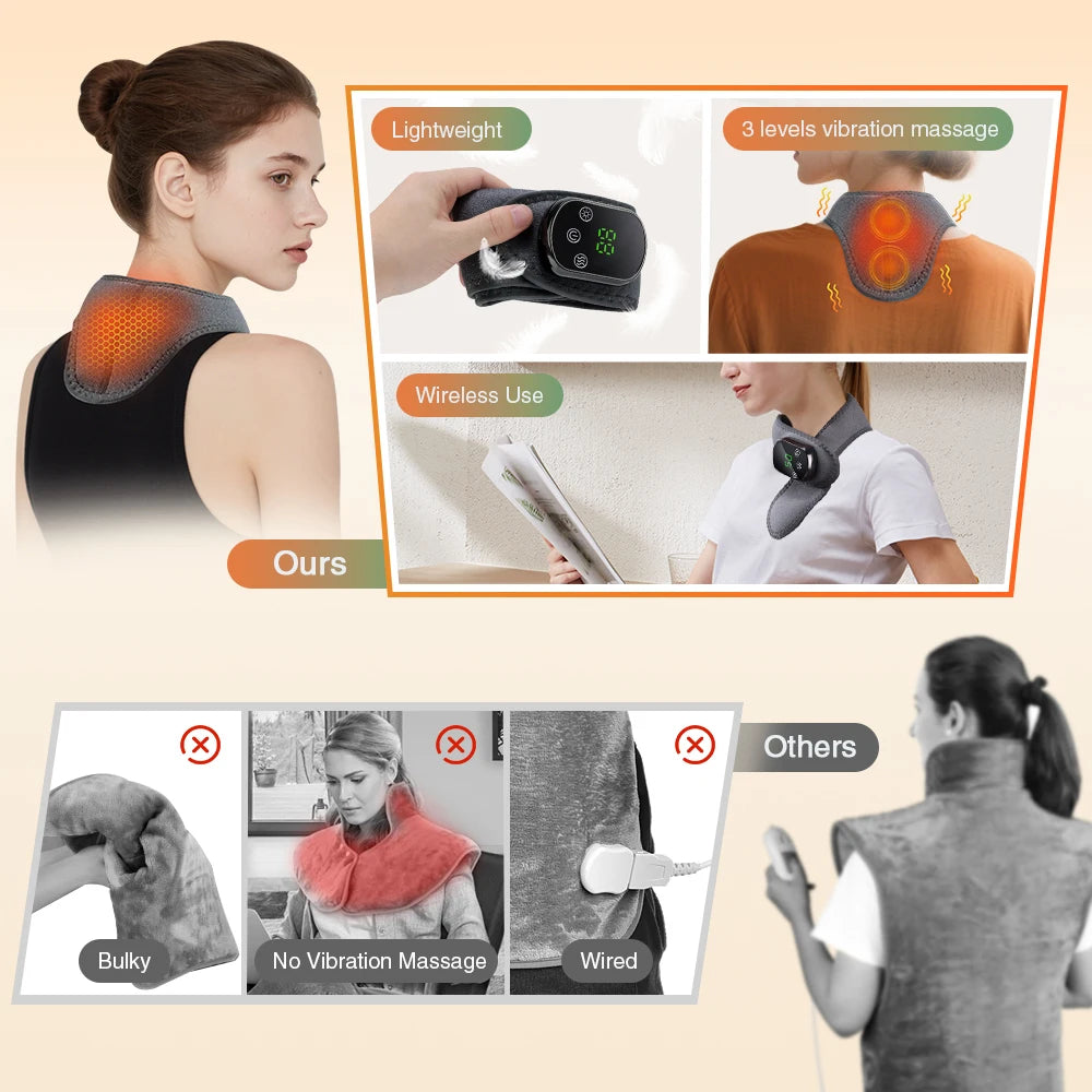 Cordless Heating Ankle Brace Vibration Massager