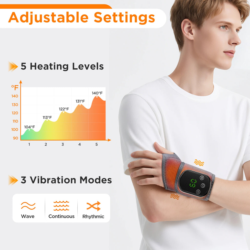 Cordless Heating Ankle Brace Vibration Massager