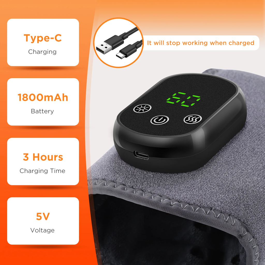 Cordless Heating Ankle Brace Vibration Massager