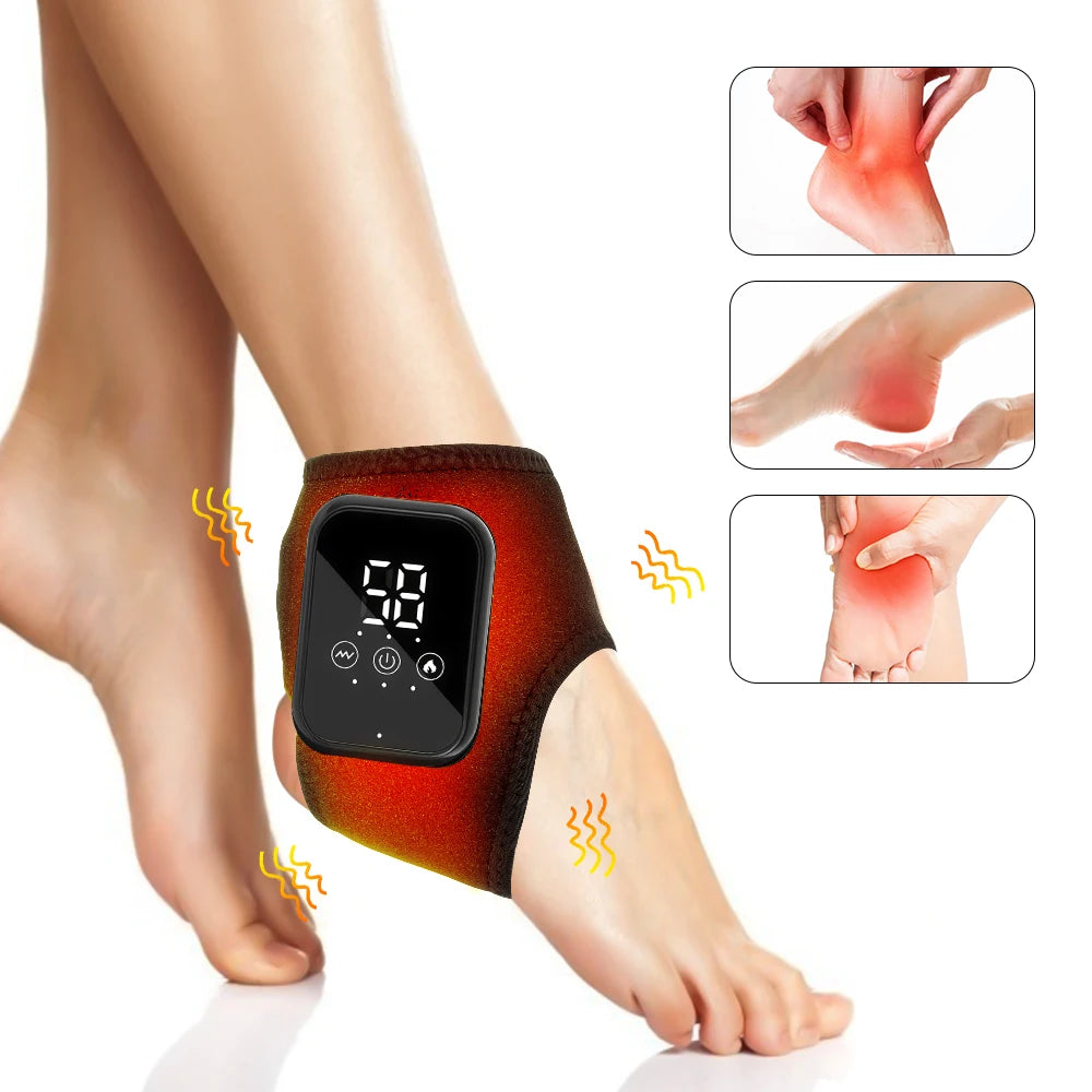Cordless Heating Ankle Brace Vibration Massager